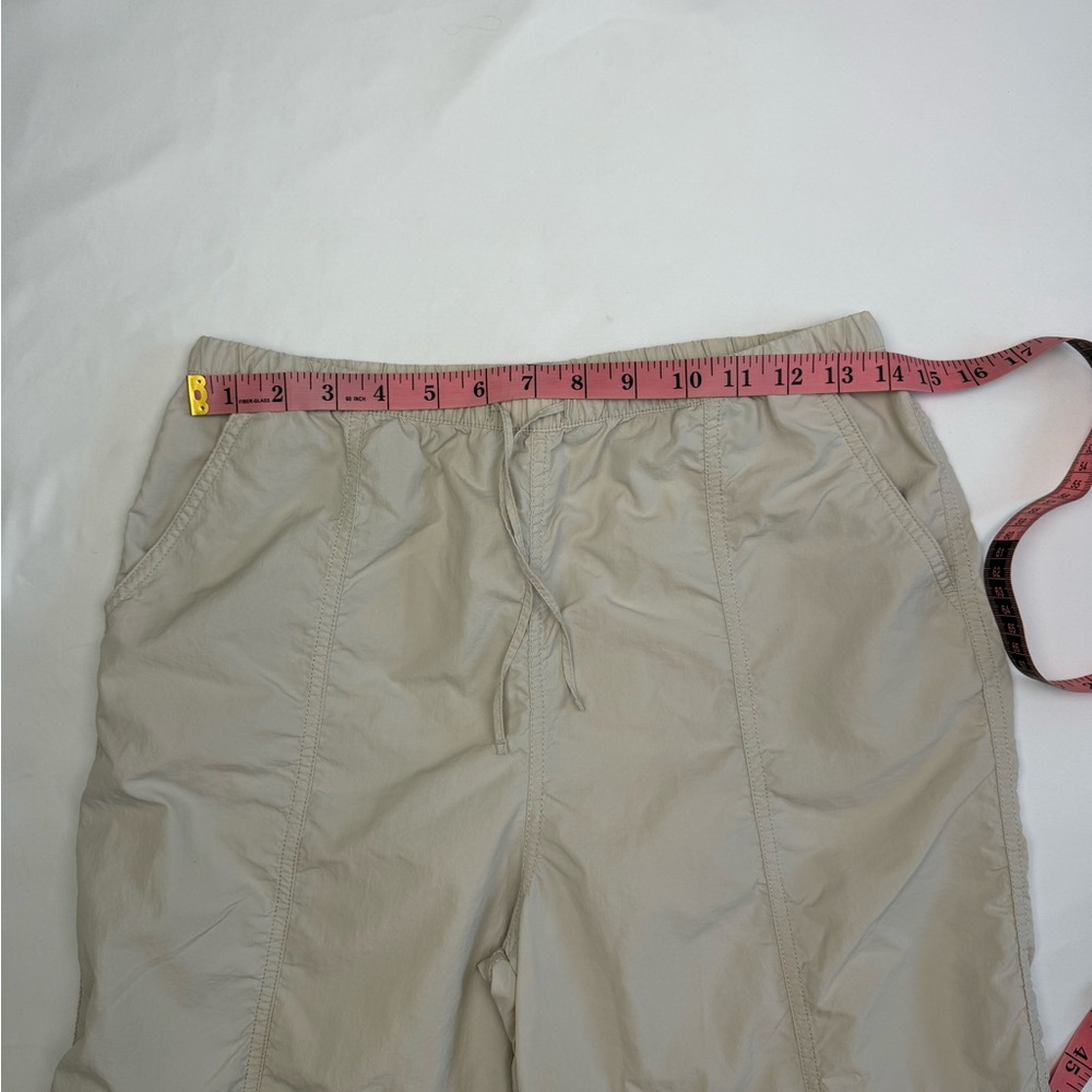 H&M Cream Parachute Cargo Pants XS Drawstring Lightweight Utility - Picture 12 of 14